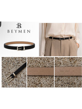 Women's Beymen Glitter Belt 95cm Black and Silver New